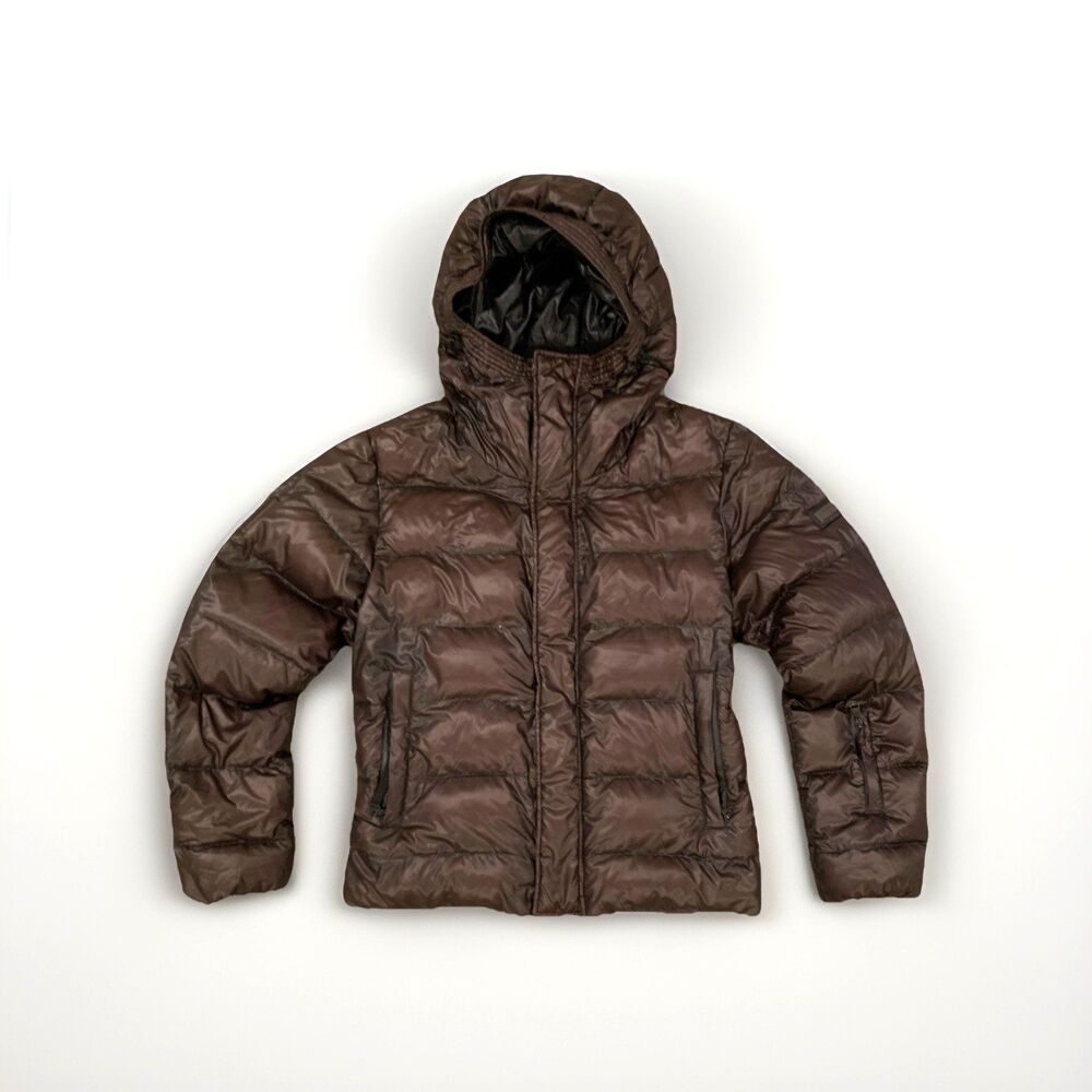 Dolce & Gabbana Bronze Color Hooded Down Puffer Jacket Recco Reflector Sz M